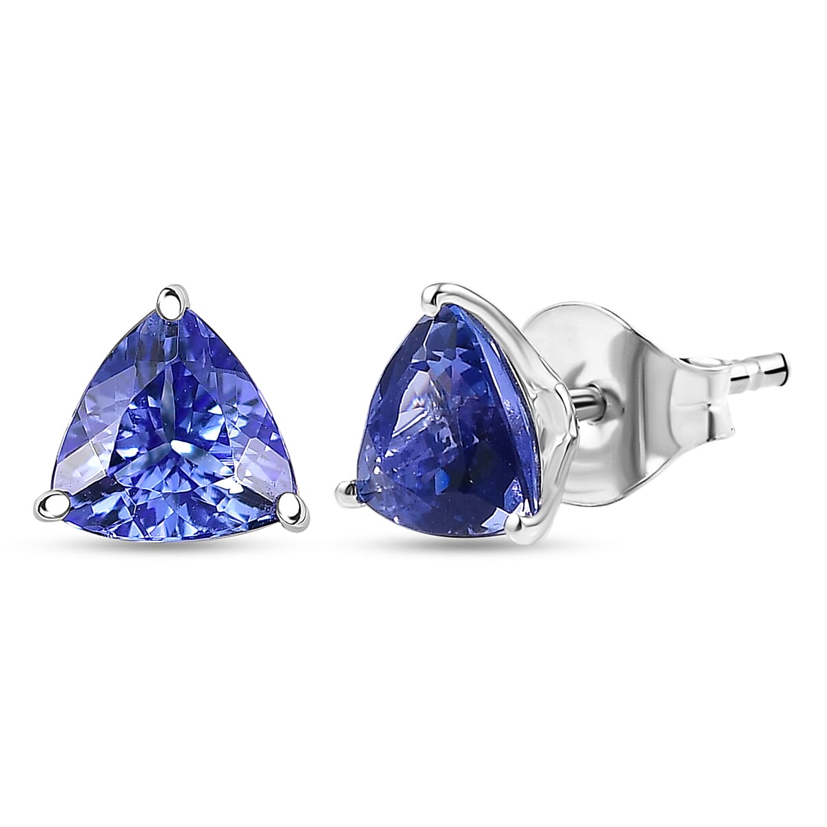 shop lc Luxoro Tanzanite Solitaire Stud Earrings in 10K White Gold 2.00 ctw
