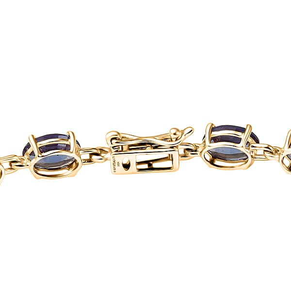 Shop Lc Luxuriant AAA Lab Grown Alexandrite 10.25 Ctw Golden Eclipse Bracelet In 10K Yellow Gold (6.50 In)