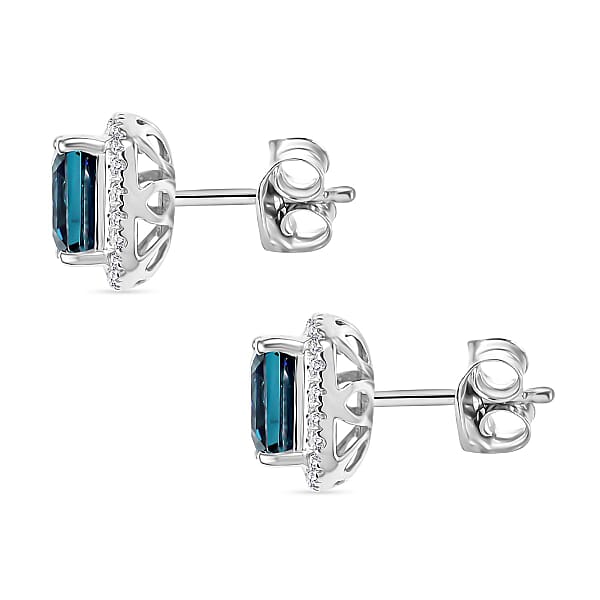 Shop Lc Luxuriant AAA Lab Grown Alexandrite And E-F VS Lab Grown Diamond 4.28 Ctw Earrings In 10K White Gold
