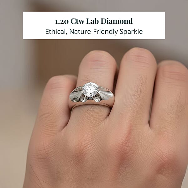 Shop Lc Luxuriant G SI Lab Grown Diamond Men's Ring In Sterling Silver 1.20 Ctw