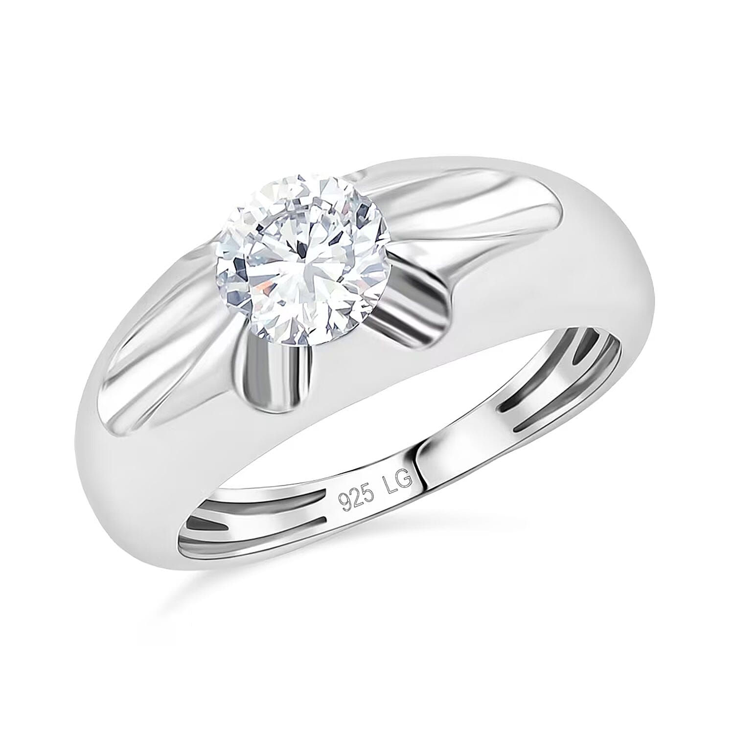 shop lc Luxuriant G SI Lab Grown Diamond Men's Ring in Sterling Silver 1.20 ctw