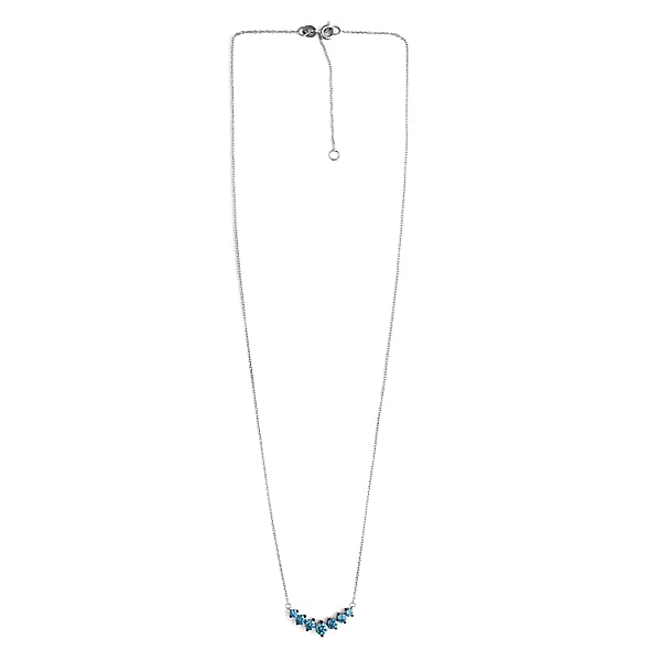 Shop Lc Luxuriant Lab Grown Blue Diamond (IR) VS 1.00 Ctw Necklace In 18K Vermeil Rose Gold Over Sterling Silver 20 Inches (Del. In 10-12 Days)