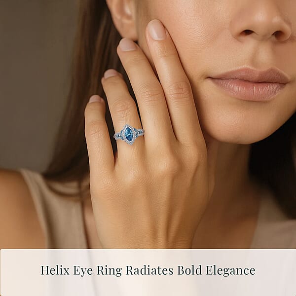 Shop Lc Luxuriant Lab Grown Blue Diamond (IR) VS And Lab Grown Diamond 2.00 Ctw Ring In 950 Platinum 6.40 Grams