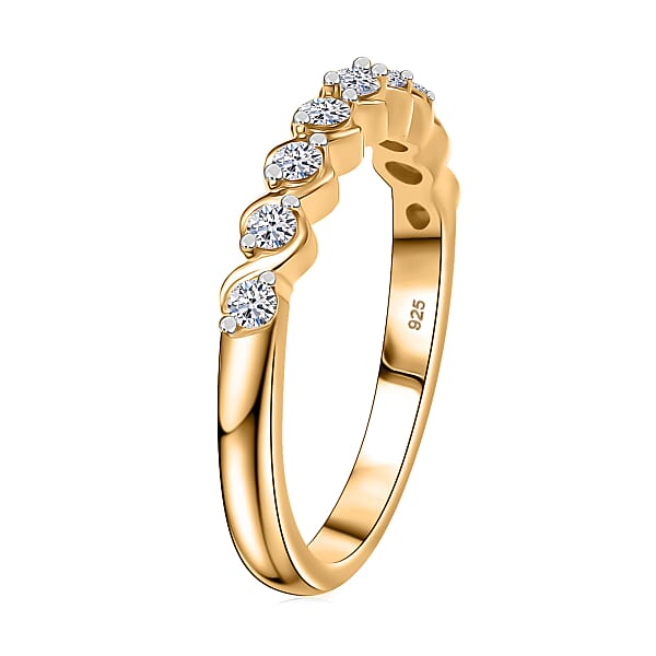 Shop Lc Luxuriant Lab Grown Diamond 0.30 Ctw Band Ring In 18K Vermeil Yellow Gold Over Sterling Silver