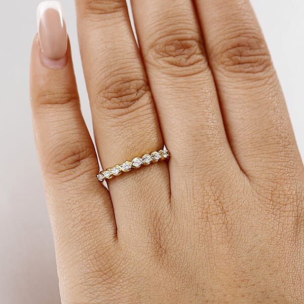 Shop Lc Luxuriant Lab Grown Diamond 0.30 Ctw Band Ring In 18K Vermeil YG Over Sterling Silver