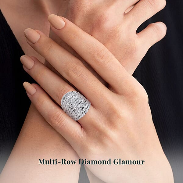 Shop Lc Luxuriant Lab Grown Diamond 4.00 Ctw Ring In 10K White Gold 7.75 Grams