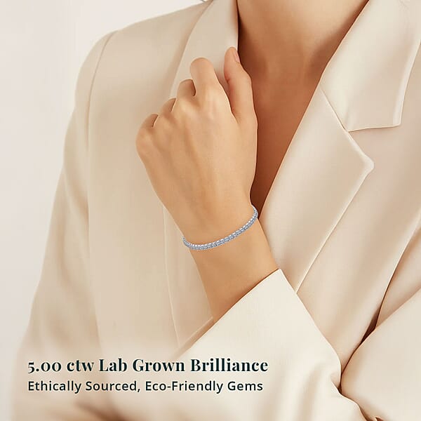 Shop Lc Luxuriant Lab Grown Diamond 5.00 Ctw Bracelet In 14K White Gold (7.00 In) 5.42 Grams