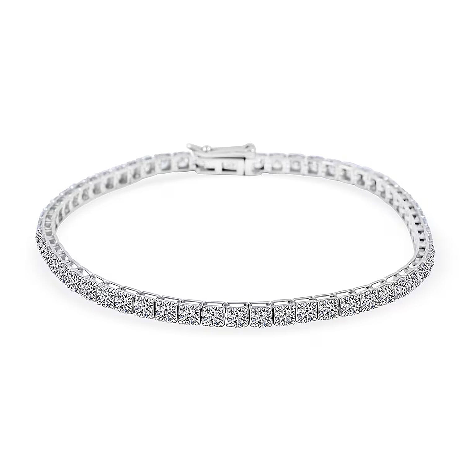 shop lc Luxuriant Lab Grown Diamond 5.00 ctw Bracelet in 14K White Gold (7.00 In) 5.42 Grams