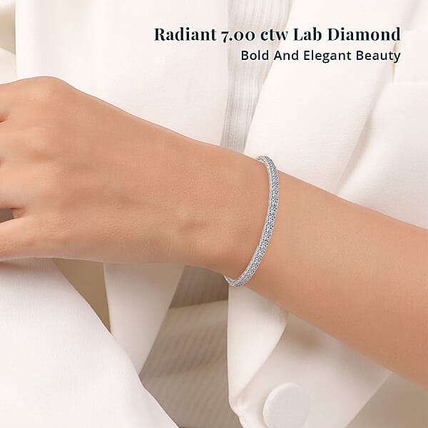 Shop Lc Luxuriant Lab Grown Diamond 7.00 Ctw Bracelet In 14K White Gold (7.00 In) 6 Grams