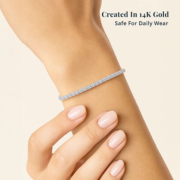 Shop Lc Luxuriant Lab Grown Diamond 7.00 Ctw Bracelet In 14K White Gold (7.00 In) 6 Grams
