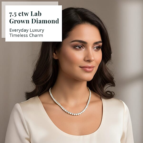 Shop Lc Luxuriant Lab Grown Diamond 7.50 Ctw Infinite Glow Necklace In 14K Yellow Gold 18 Inches 11.85 Grams