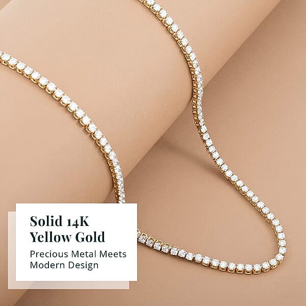 Shop Lc Luxuriant Lab Grown Diamond 7.50 Ctw Infinite Glow Necklace In 14K Yellow Gold 18 Inches 11.85 Grams