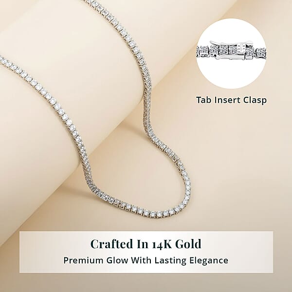 Shop Lc Luxuriant Lab Grown Diamond 7.50 Ctw Infinite Glow Necklace In 14K White Gold 18 Inches 11.65 Grams