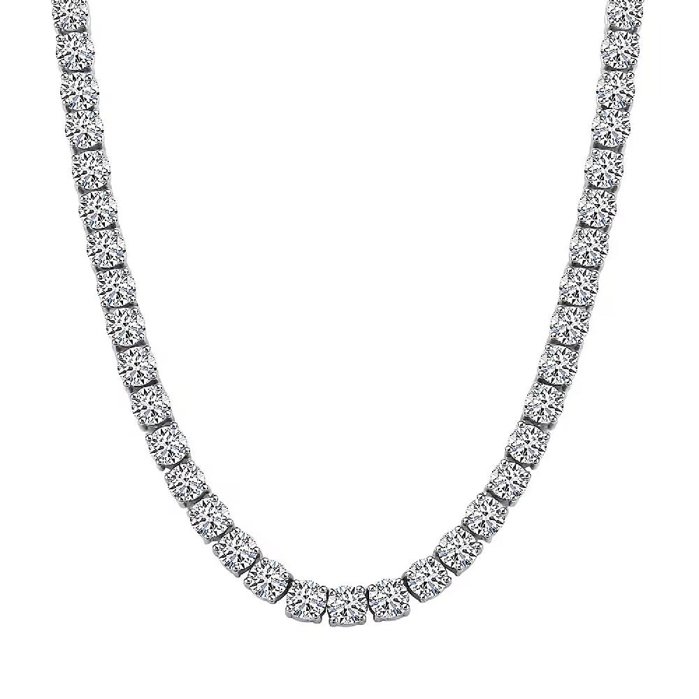 shop lc Luxuriant Lab Grown Diamond 7.50 ctw Infinite Glow Necklace in 14K White Gold 18 Inches 11.65 Grams