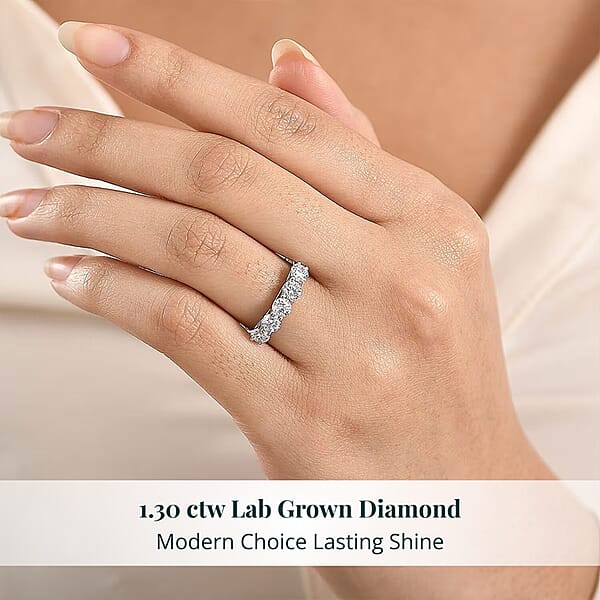 Shop Lc Luxuriant Lab Grown Diamond Band Ring In 950 Palladium 1.30 Ctw