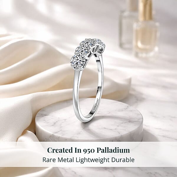 Shop Lc Luxuriant Lab Grown Diamond Band Ring In 950 Palladium 1.30 Ctw