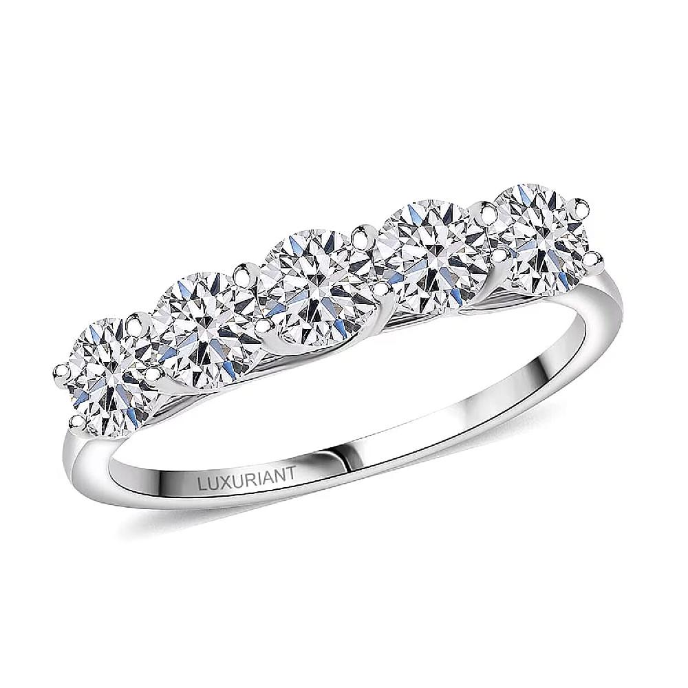 shop lc Luxuriant Lab Grown Diamond Band Ring in 950 Palladium 1.30 ctw