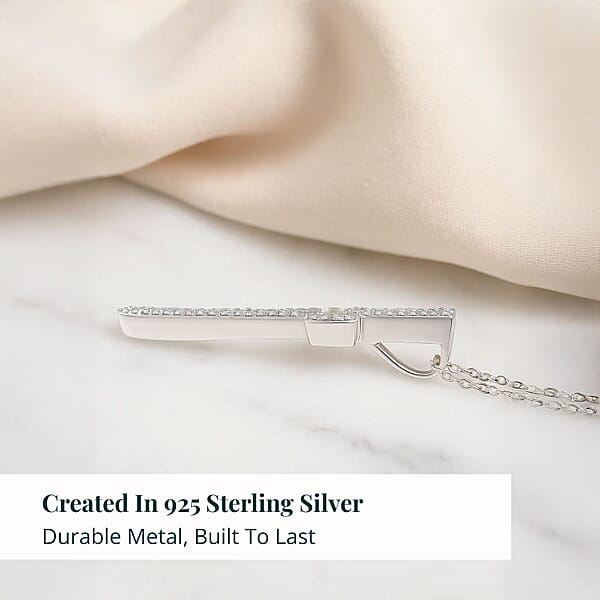 Shop Lc Luxuriant Lab Grown Diamond Cross Pendant Necklace In Rhodium Over Sterling Silver 1.00 Ctw (20 Inches)