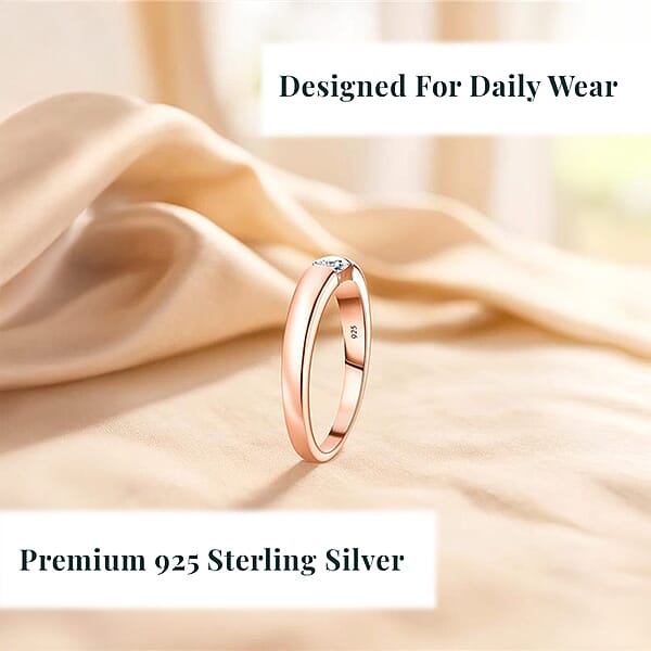 Shop Lc Luxuriant Lab Grown Diamond E-F VS 0.15 Ctw Solitaire Ring In 18K Vermeil Rose Gold Over Sterling Silver