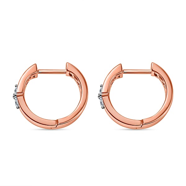 Shop Lc Luxuriant Lab Grown Diamond E-F VS 0.20 Ctw Hoop Earrings In 18K Vermeil Rose Gold Over Sterling Silver