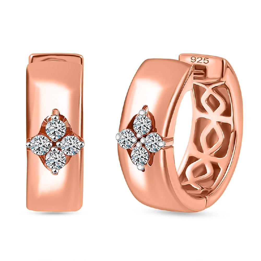 shop lc Luxuriant Lab Grown Diamond E-F VS 0.20 ctw Hoop Earrings in 18K Vermeil Rose Gold Over Sterling Silver