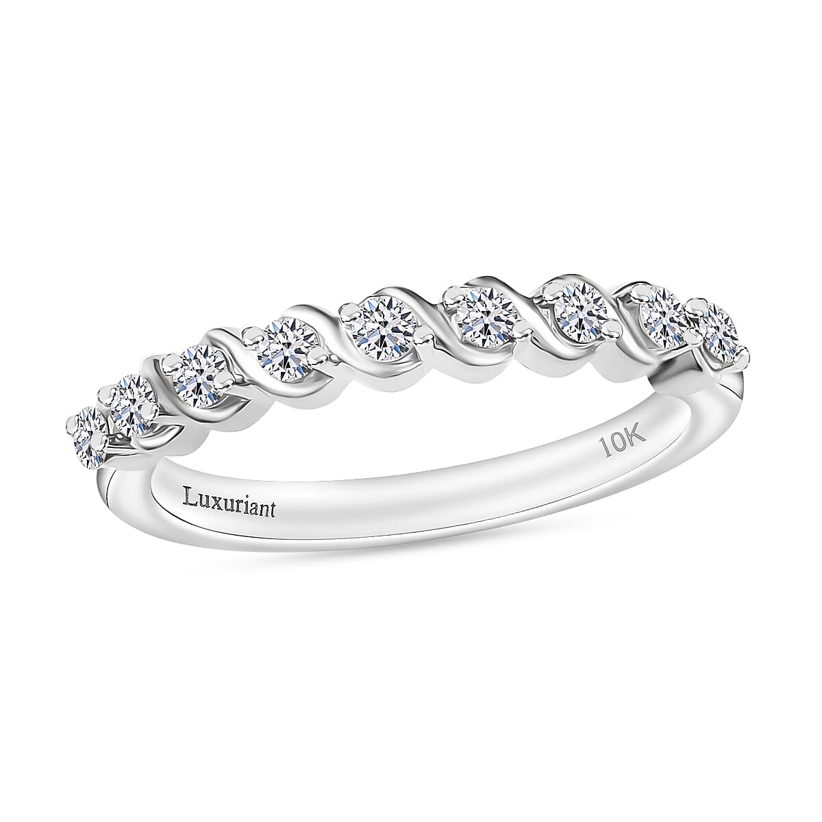 shop lc Luxuriant Lab Grown Diamond E-F VS 0.25 ctw Band Ring in 10K White Gold (Del. in 10-12 Days)