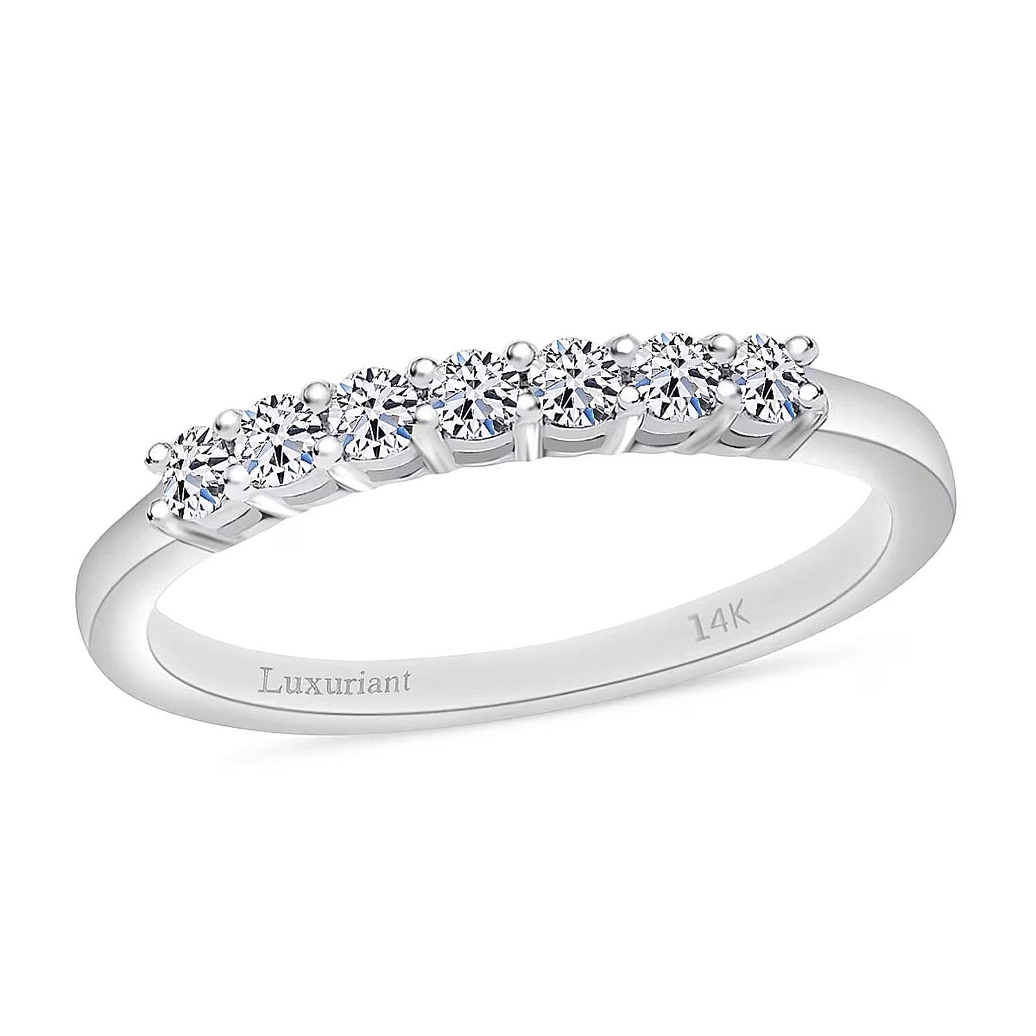 shop lc Luxuriant Lab Grown Diamond E-F VS 0.25 ctw Ring in 14K White Gold (Del. in 10-12 Days)