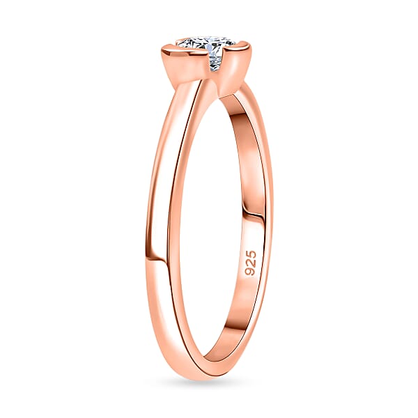 Shop Lc Luxuriant Lab Grown Diamond E-F VS 0.25 Ctw Solitaire Ring In 18K Vermeil Rose Gold Sterling Silver (Del. In 10-12 Days)