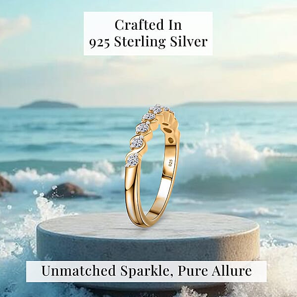 Shop Lc Luxuriant Lab Grown Diamond E-F VS 0.30 Ctw Band Ring In 18K Vermeil Yellow Gold Over Sterling Silver