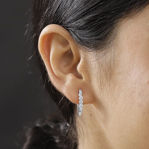 Shop Lc Luxuriant Lab Grown Diamond E-F VS 0.30 Ctw Hoop Earrings In 10K White Gold (Del. In 10-12 Days)