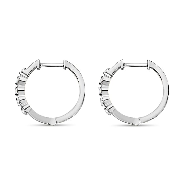 Shop Lc Luxuriant Lab Grown Diamond E-F VS 0.30 Ctw Hoop Earrings In 10K White Gold (Del. In 10-12 Days)
