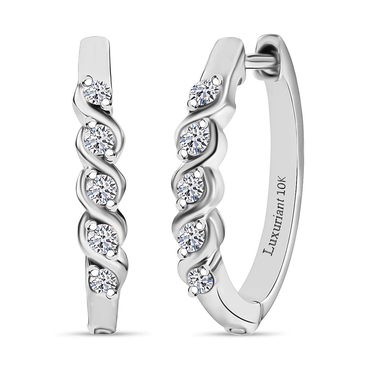shop lc Luxuriant Lab Grown Diamond E-F VS 0.30 ctw Hoop Earrings in 10K White Gold (Del. in 10-12 Days)