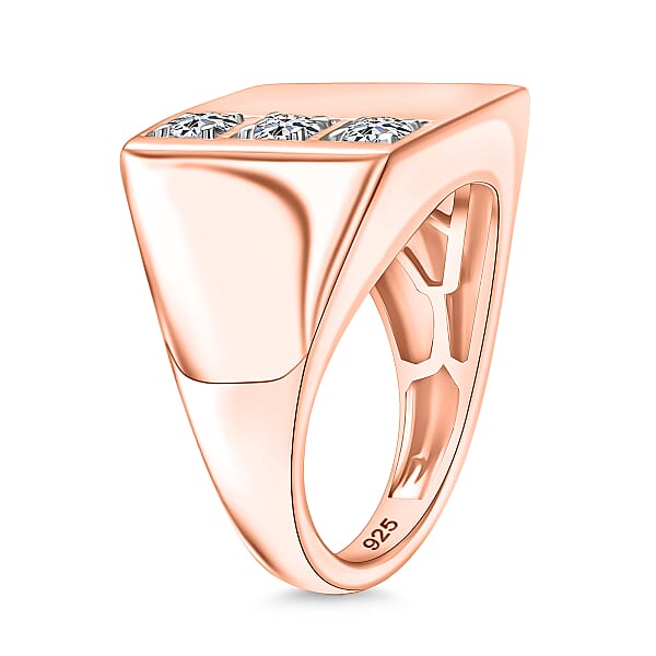 Shop Lc Luxuriant Lab Grown Diamond E-F VS 0.30 Ctw Men's Ring In 18K Vermeil Rose Gold Over Sterling Silver (Del. In 10-12 Days)