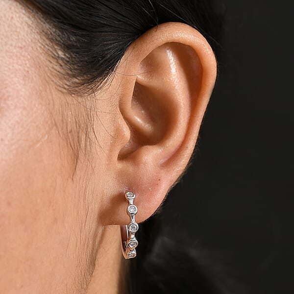 Shop Lc Luxuriant Lab Grown Diamond E-F VS 0.32 Ctw Hoop Earrings In 10K White Gold (Del. In 10-12 Days)