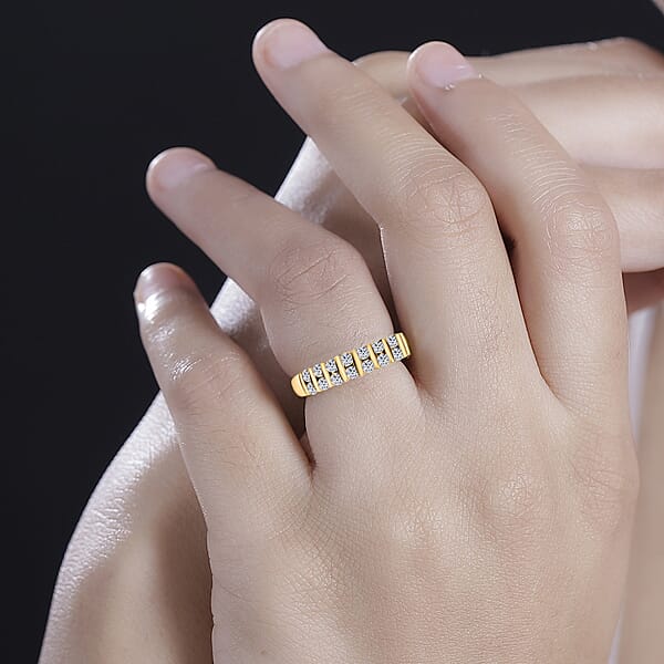 Shop Lc Luxuriant Lab Grown Diamond E-F VS 0.50 Ctw Band Ring In 14K Yellow Gold (Del. In 10-12 Days)