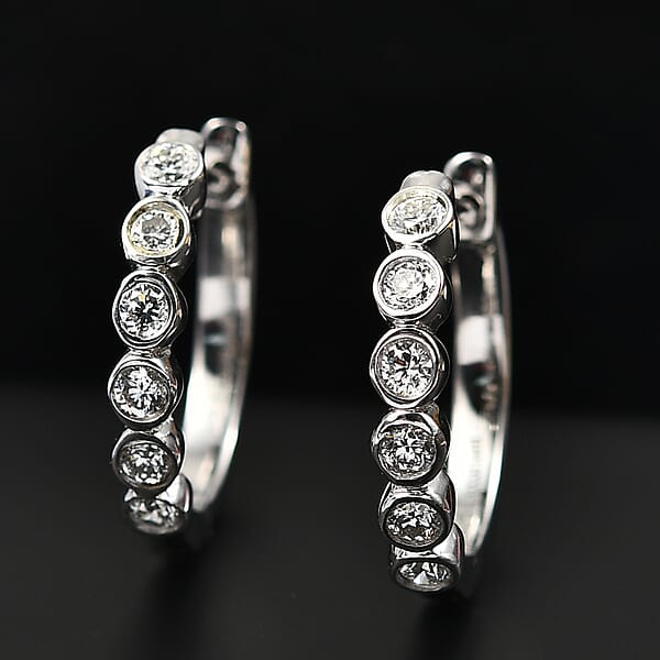 Shop Lc Luxuriant Lab Grown Diamond E-F VS 0.50 Ctw Hoop Earrings In 10K White Gold (Del. In 10-12 Days)