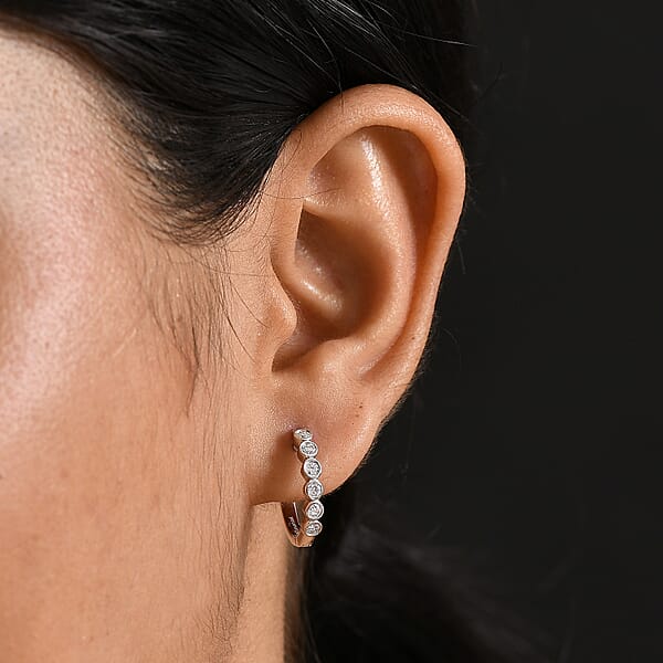 Shop Lc Luxuriant Lab Grown Diamond E-F VS 0.50 Ctw Hoop Earrings In 10K White Gold (Del. In 10-12 Days)