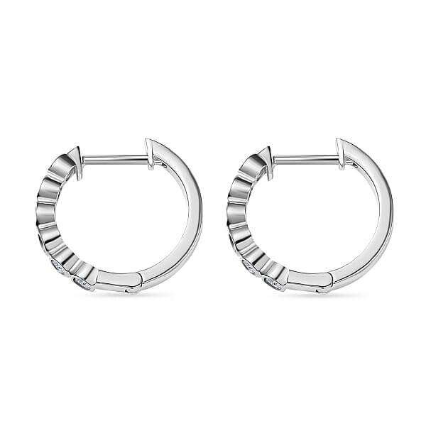 Shop Lc Luxuriant Lab Grown Diamond E-F VS 0.50 Ctw Hoop Earrings In 10K White Gold (Del. In 10-12 Days)