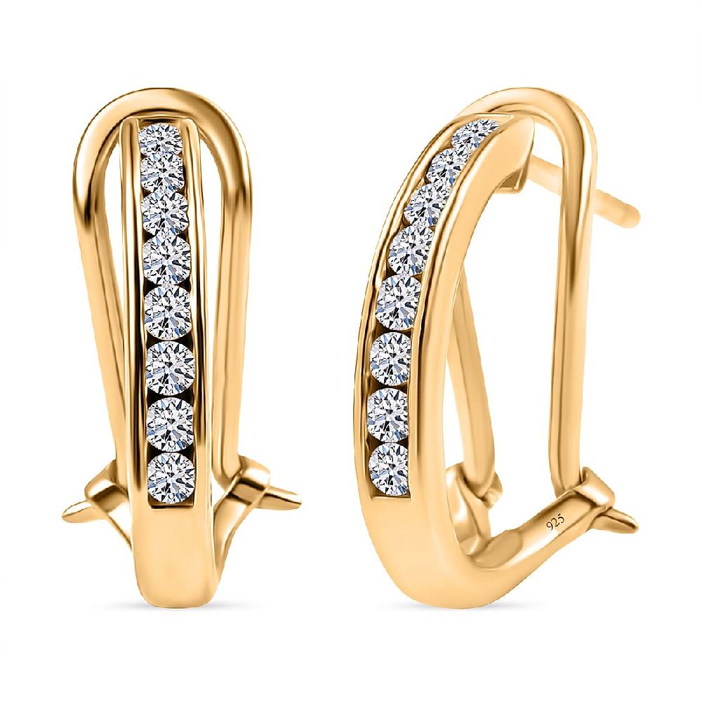 shop lc Luxuriant Lab Grown Diamond E-F VS 0.50 ctw Latch Back Earrings in 18K Vermeil Yellow Gold Over Sterling Silver shop lc Luxuriant Lab Grown Diamond E-F VS 0.50 ctw Latch Back Earrings in 18K Vermeil Yellow Gold Over Sterling Silver