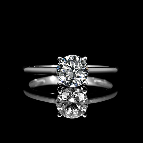 Shop Lc Luxuriant Lab Grown Diamond E-F VS 0.50 Ctw Solitaire Ring In Platinum Over Sterling Silver