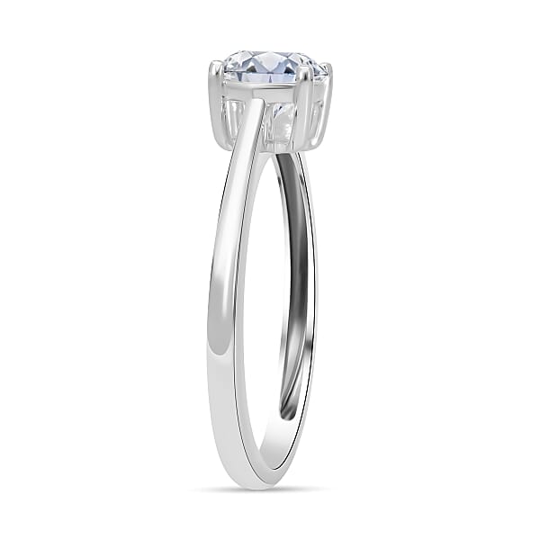 Shop Lc Luxuriant Lab Grown Diamond E-F VS 0.50 Ctw Solitaire Ring In Platinum Over Sterling Silver