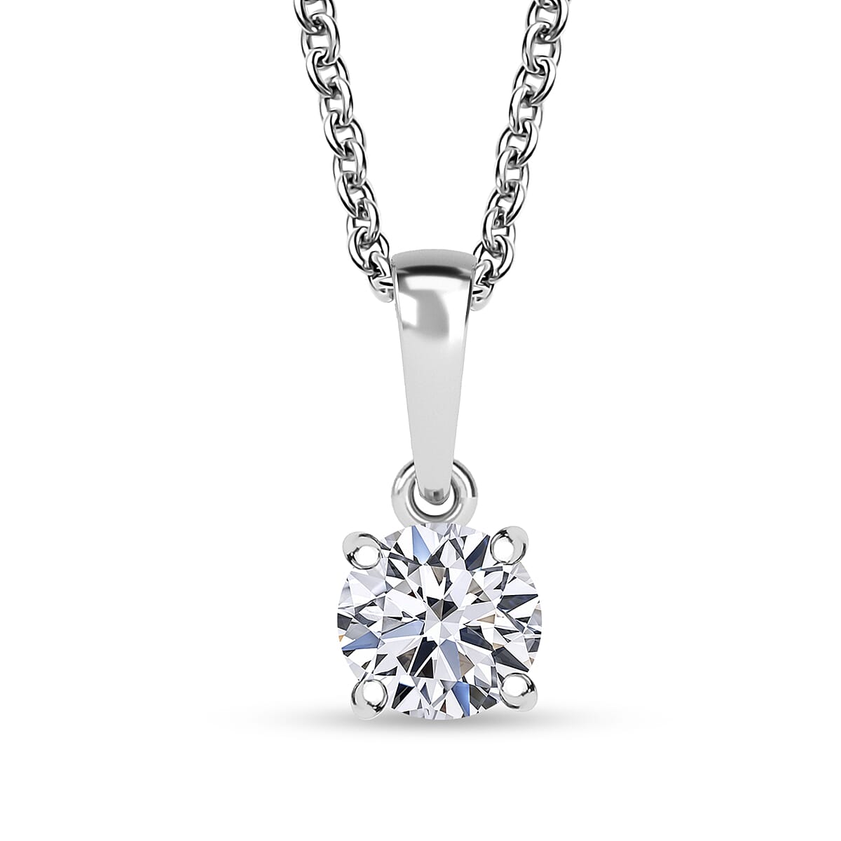 shop lc Luxuriant Lab Grown Diamond E-F VS 0.50 ctw Solitaire Pendant Necklace in 10K White Gold 20 Inches