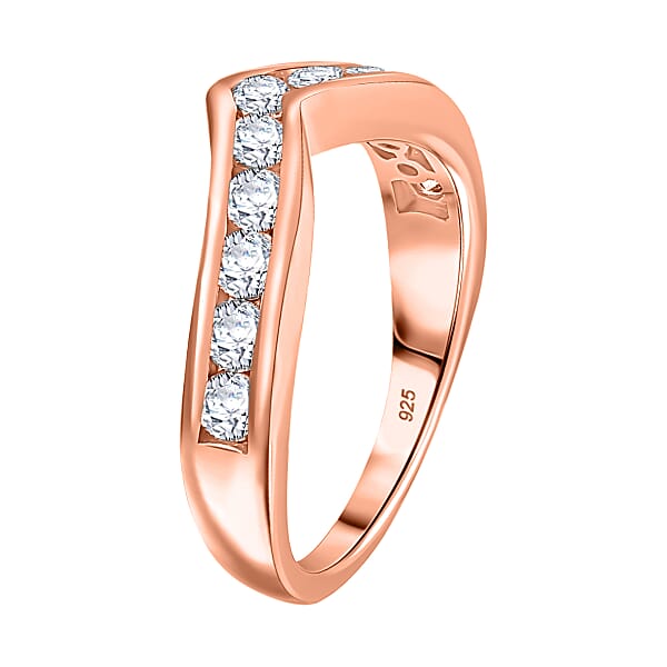 Shop Lc Luxuriant Lab Grown Diamond E-F VS 1.00 Ctw Ring In 18K Vermeil Rose Gold Over Sterling Silver (Del. In 10-12 Days)