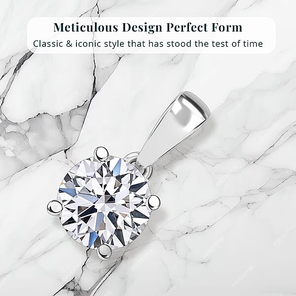 Shop Lc Luxuriant Lab Grown Diamond E-F VS 1.00 Ctw Solitaire Pendant Without Chain In 10K White Gold (Del. In 10-12 Days)
