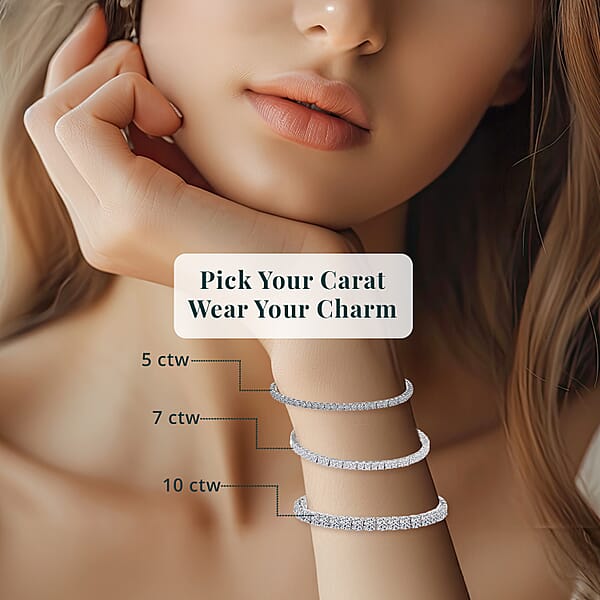 Shop Lc Luxuriant Lab Grown Diamond E-F VS 10.00 Ctw Tennis Bracelet In 14K White Gold (6.50 In) (Del. In 10-12 Days)