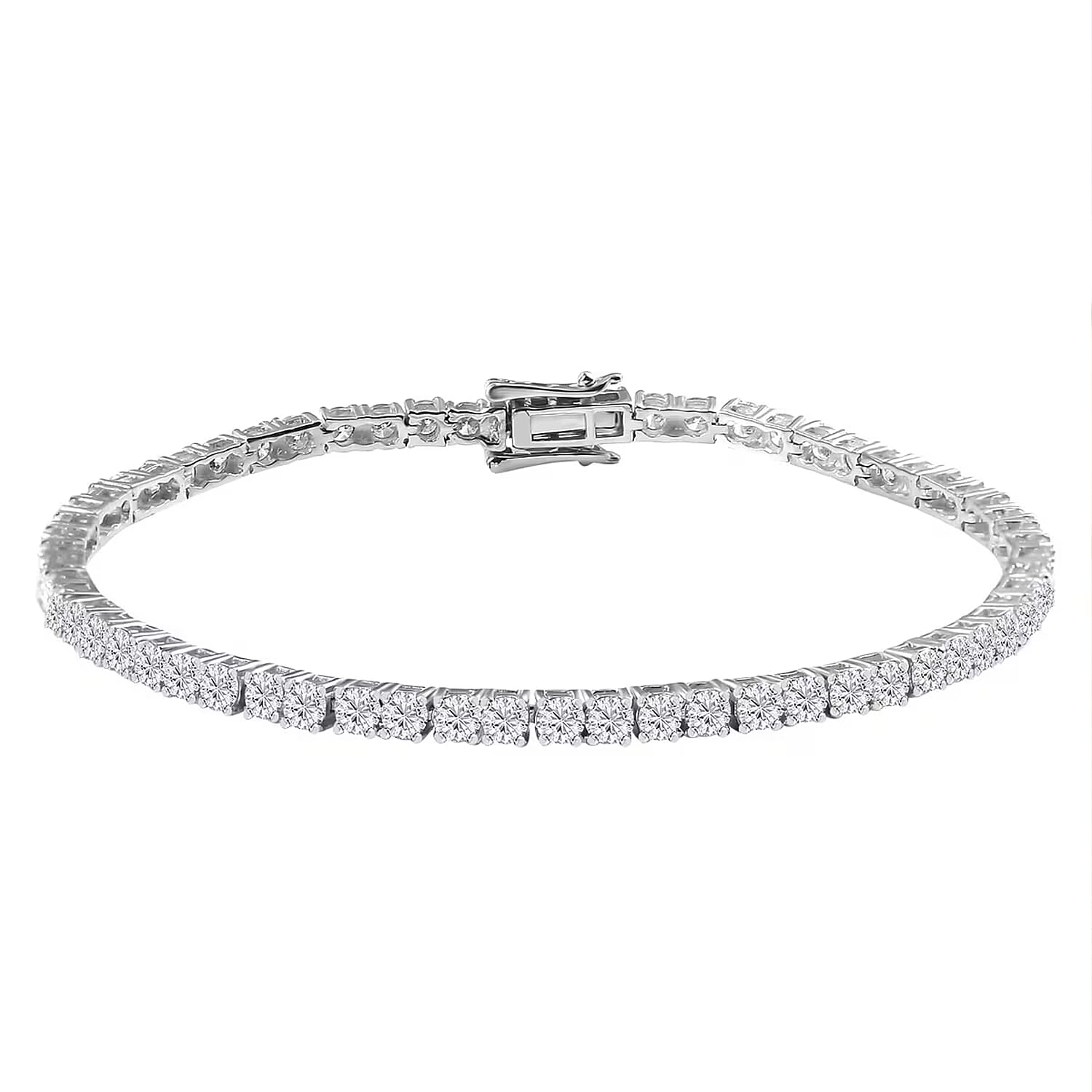 shop lc Luxuriant Lab Grown Diamond E-F VS 10.00 ctw Tennis Bracelet in 14K White Gold (6.50 In) (Del. in 10-12 Days)