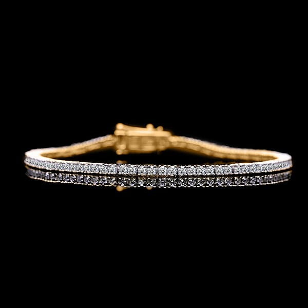 Shop Lc Luxuriant Lab Grown Diamond E-F VS 3.00 Ctw Bracelet In 18K Vermeil Yellow Gold Over Sterling Silver (6.50 In) (Del. In 10-12 Days)