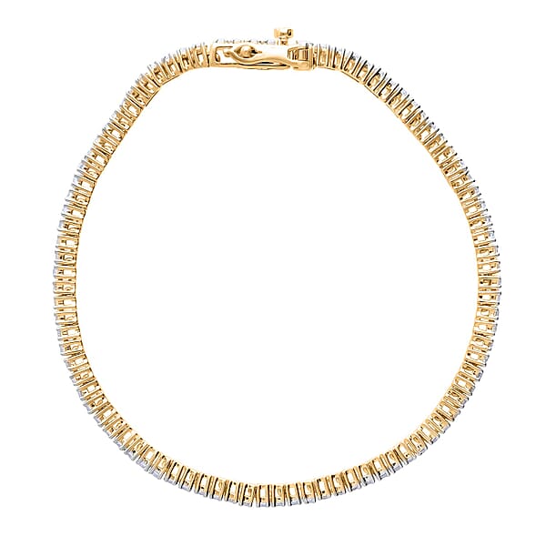 Shop Lc Luxuriant Lab Grown Diamond E-F VS 3.00 Ctw Bracelet In 18K Vermeil Yellow Gold Over Sterling Silver (6.50 In) (Del. In 10-12 Days)
