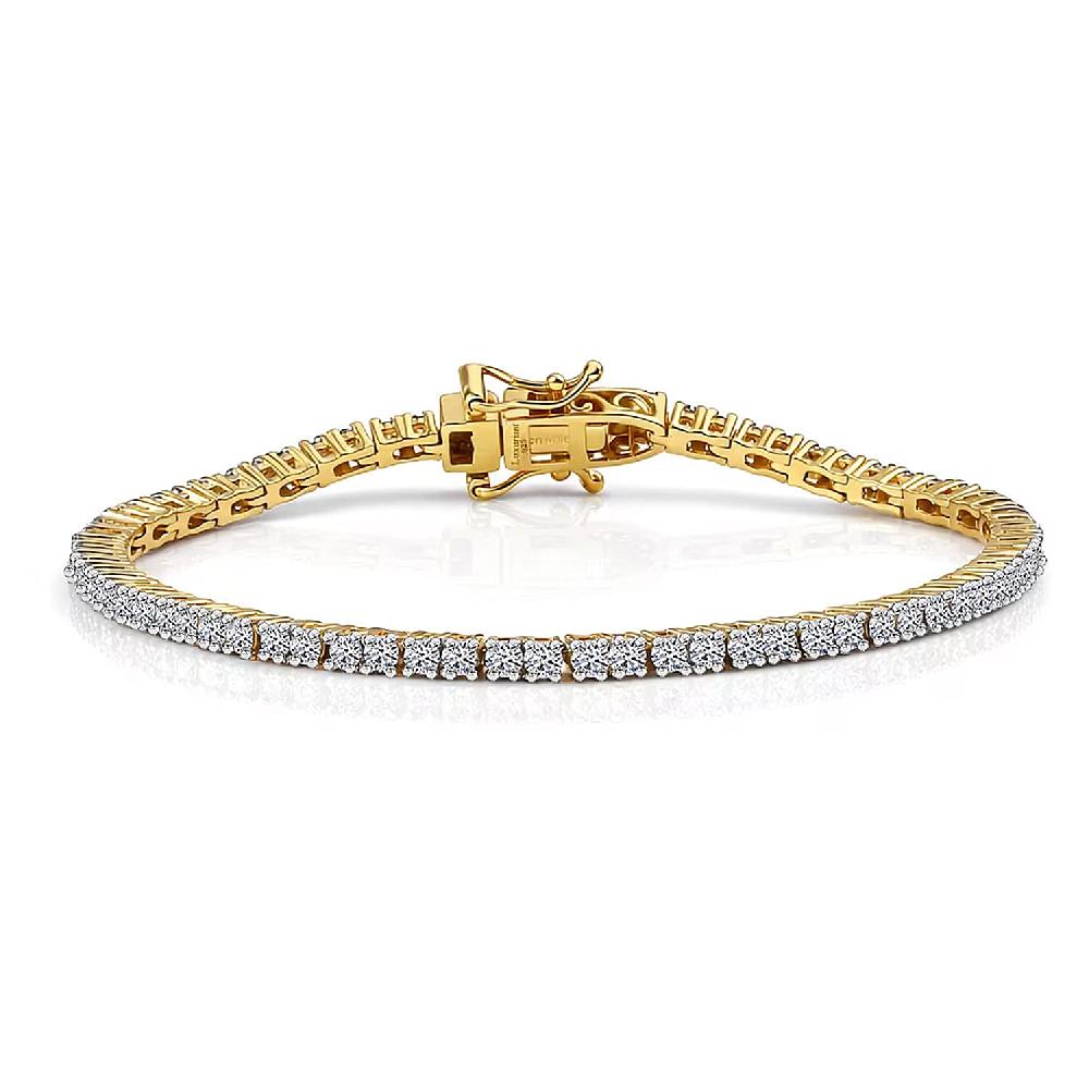 shop lc Luxuriant Lab Grown Diamond E-F VS 3.00 ctw Bracelet in 18K Vermeil Yellow Gold Over Sterling Silver (6.50 In)