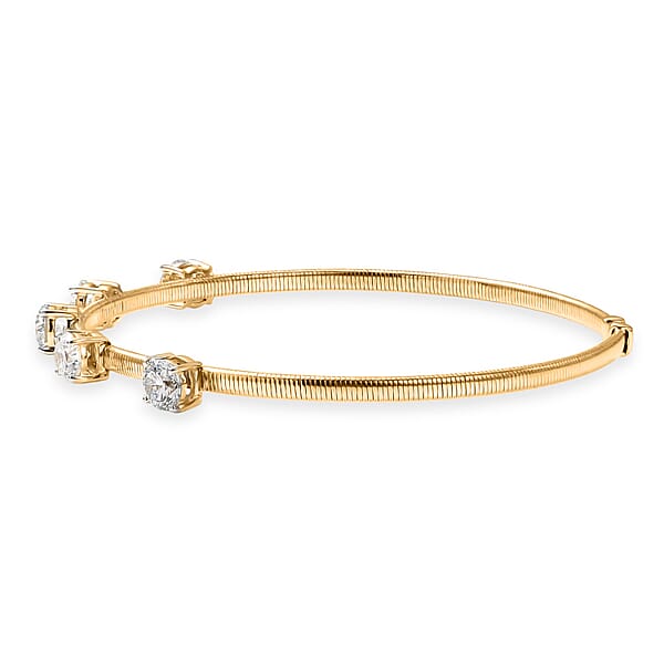 Shop Lc Luxuriant Lab Grown Diamond E-F VS 3.00 Ctw Cuff Bracelet In 10K Yellow Gold (7.25 In)